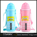 Metal bottles for kids/drink bottle with flip straw/manufacturing water bottles